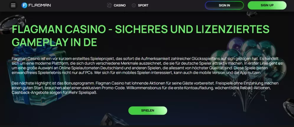 Flagman Casino – Willkommensbonus 150% bis zu 610 € jetzt sichern